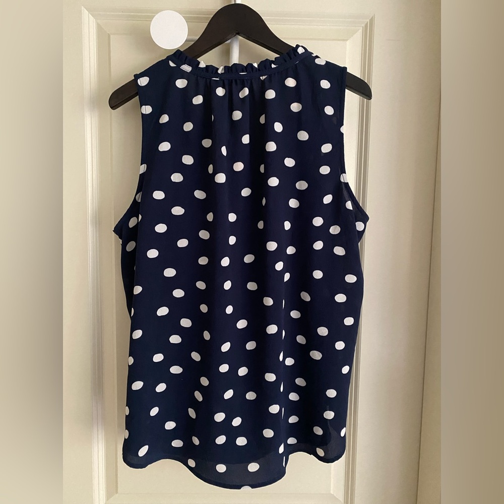 Ricki's Navy and White Polka Dot Blouse XXL - Picture 3 of 3